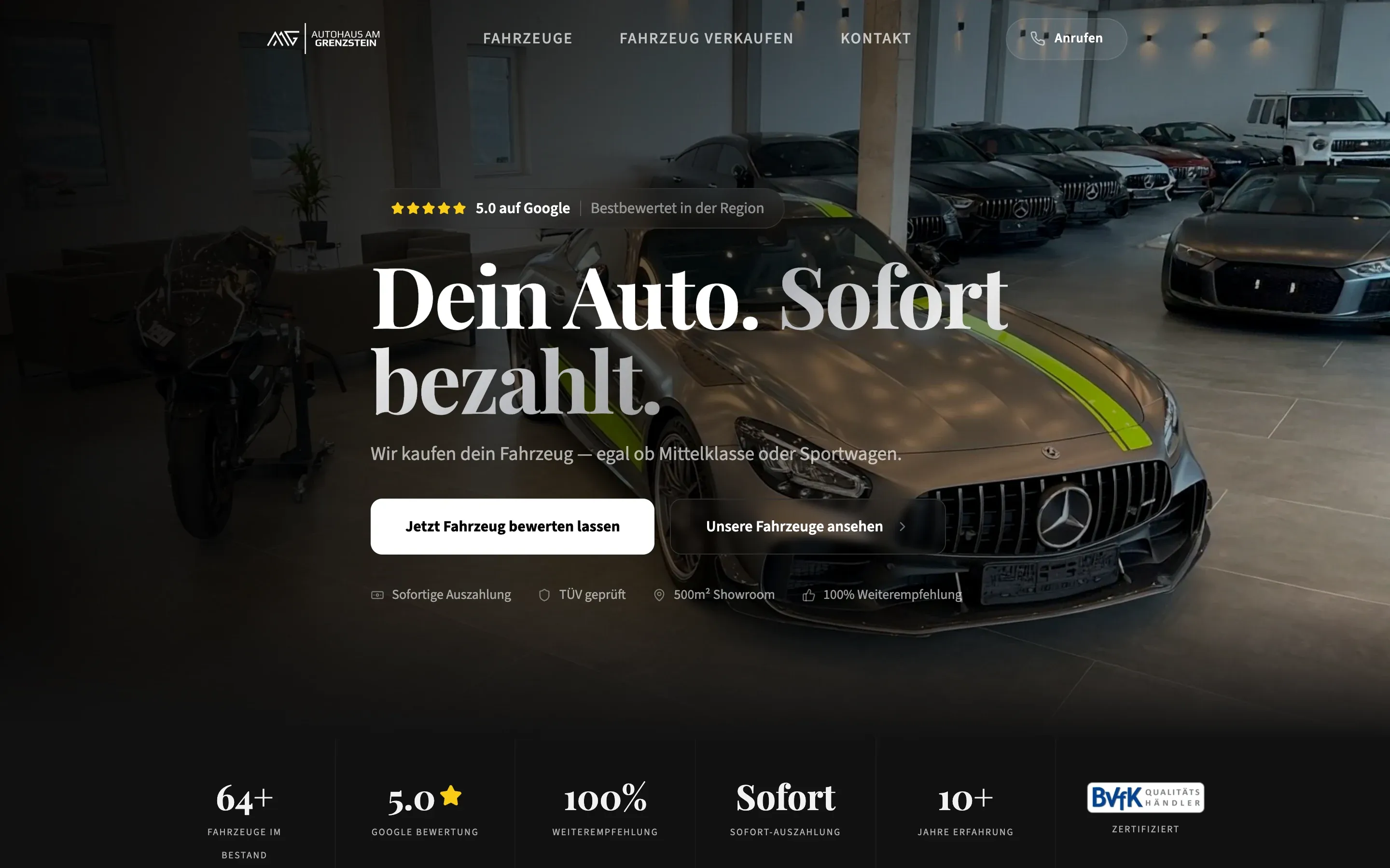 Autohaus am Grenzstein, Website Screenshot