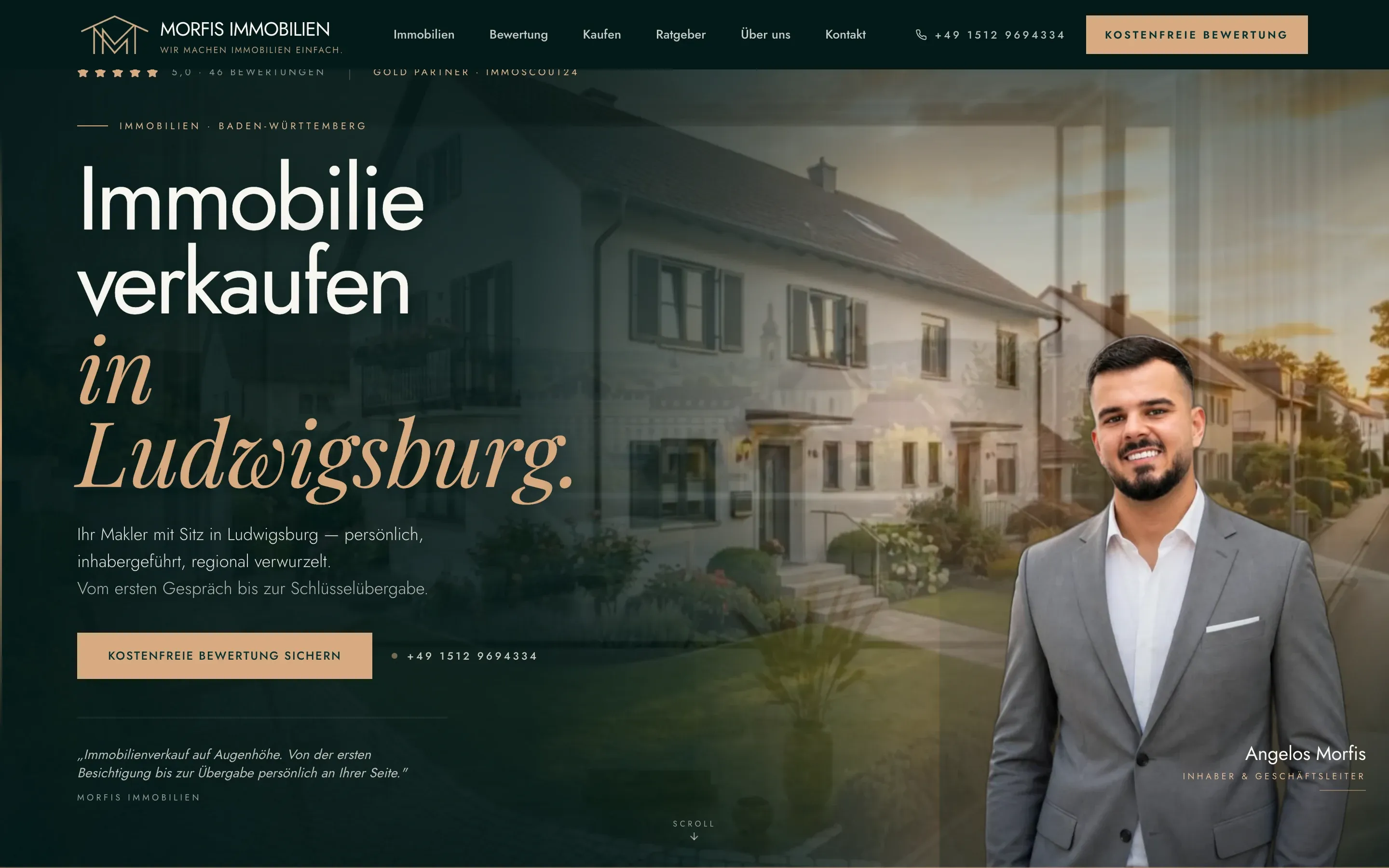 Morfis Immobilien, Website Screenshot