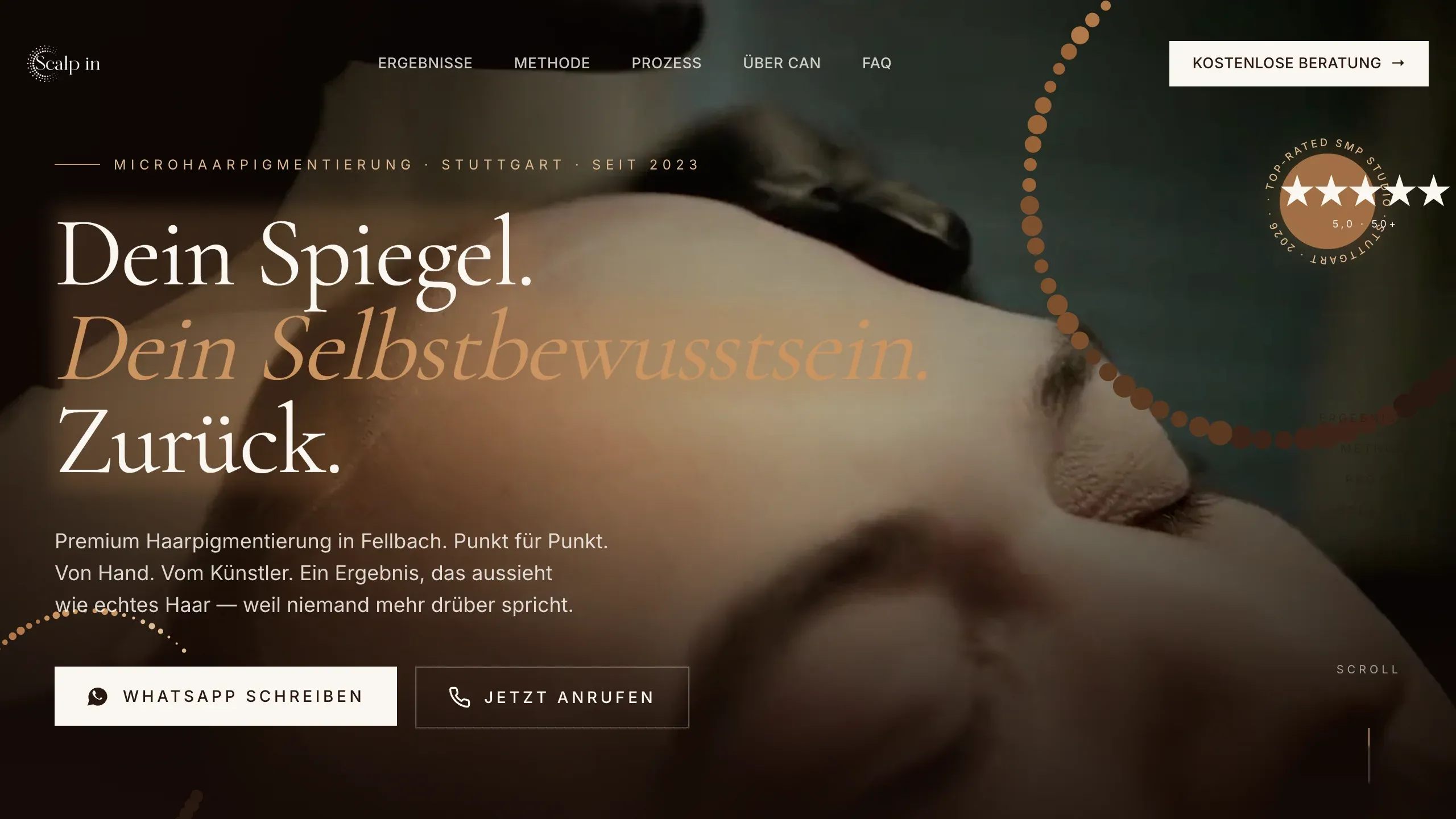 Scalp-IN – Webdesign-Projekt für ein SMP-Studio